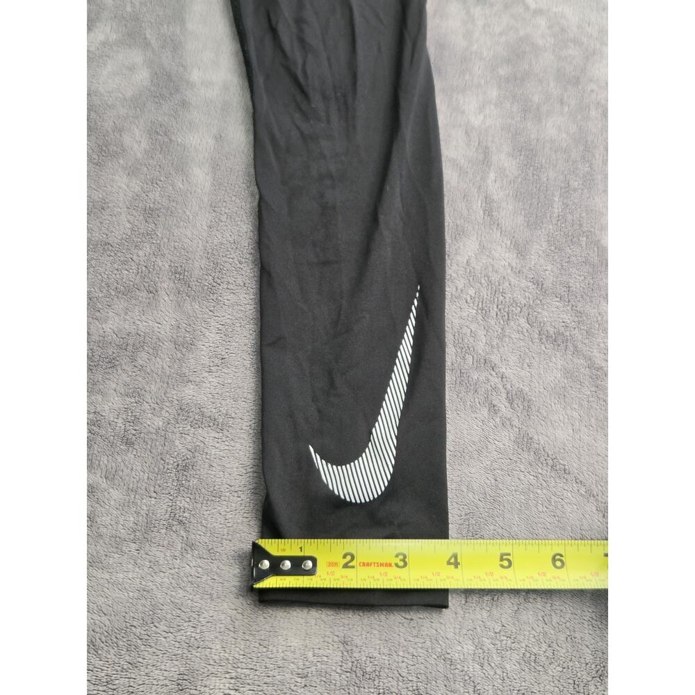 Nike Leggings Men's Sz M Black Dri Fit Capri Swoosh Compression Pull On Gym Z2 - Picture 3 of 10